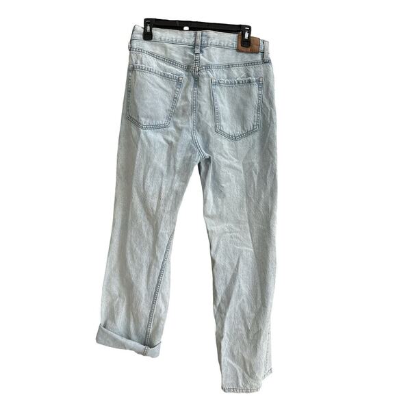 Aeropostale High-Rise Baggy Jean Medium Wash Distressed 90s Button Fly Size 8 - Picture 2 of 9